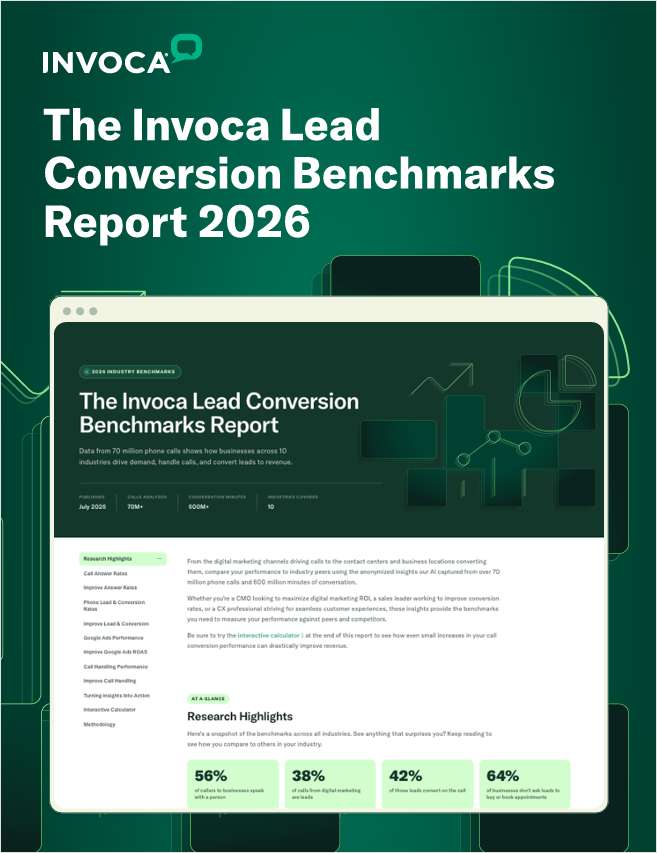 The Invoca Lead Conversion Benchmarks Report 2026